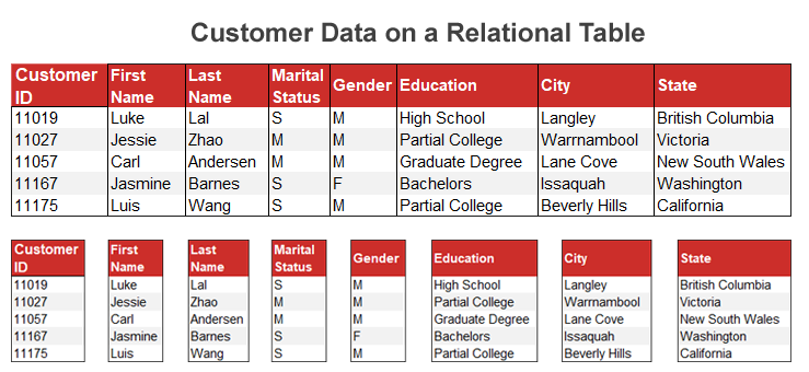 Customer Data Table